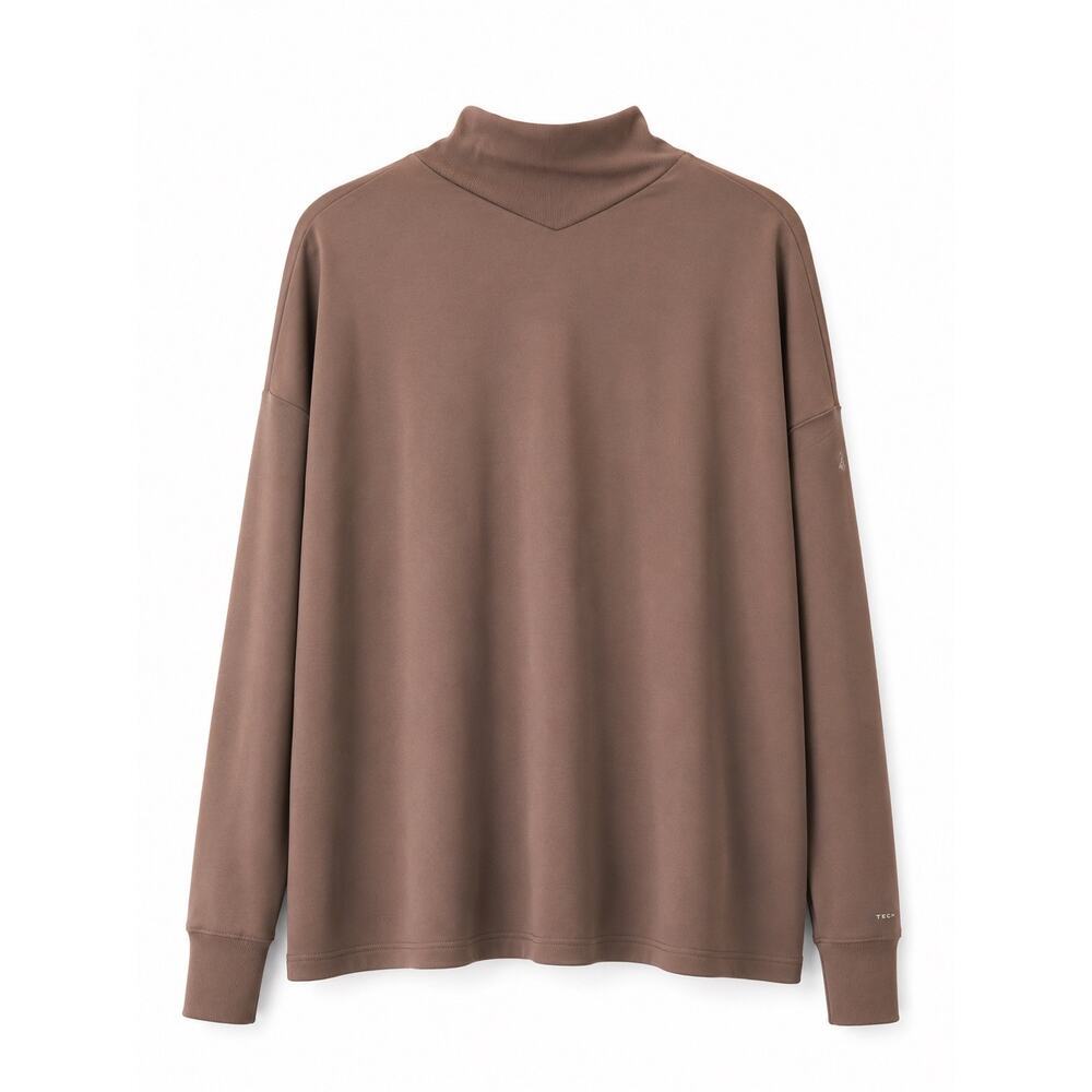 Columbia Mock Neck Pullover Brown Stretch Athleisure Hiking Top XXL Oversized